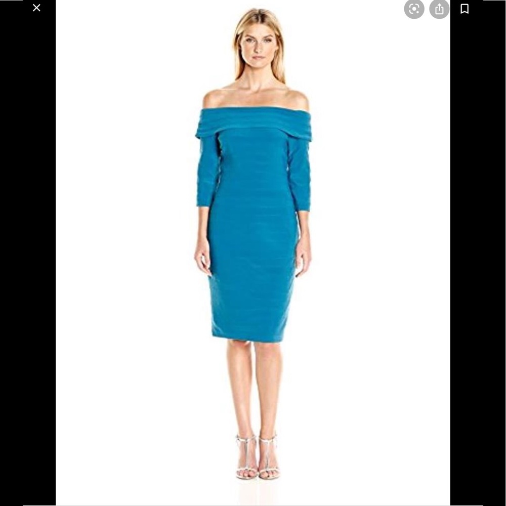 Adrianna Papell Tanzanite Fold Over Top Dress